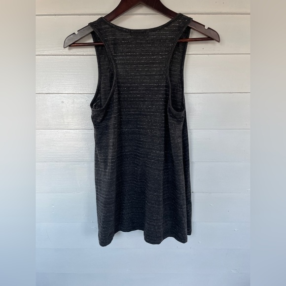 4/25 Charcoal Grey with Sparkle Stripes Pretty Young Thing Racerback Tank - Picture 2 of 7